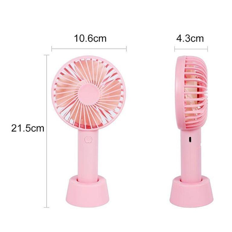 Legacy Deals Mini Handheld Portable Fan - High Velocity Desktop Fan with Base, USB Rechargeable, 3 Speed Settings for Home, Office, School, and Travel - 9