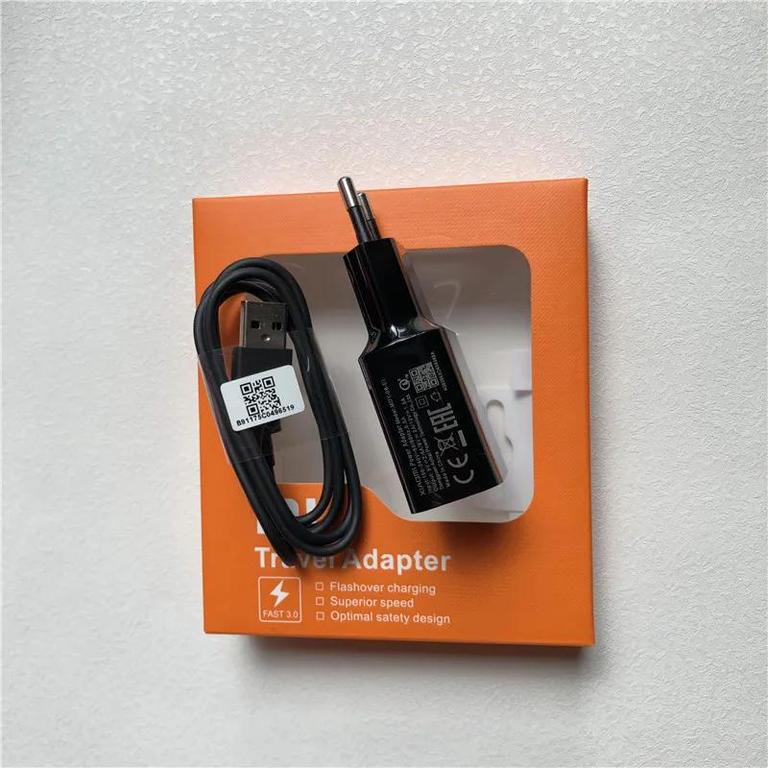XIAOMI 12V/1.5A QC3.0 Fast Charger and USB TYPE C Data Cable for Mi Models and Redmi Note Series - 7