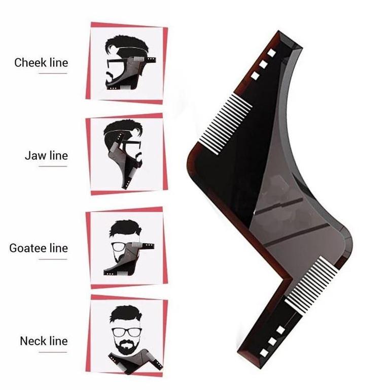 Beard Black Double-Sided Beard Shaping Comb PLUS Beard Comb for Line Up - 5