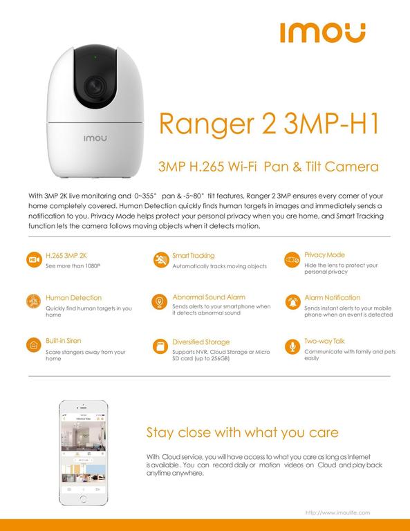 IMOU Ranger 2 3MP Indoor 360° Smart Home Security and Baby Monitoring Wi-Fi IP Camera - 10