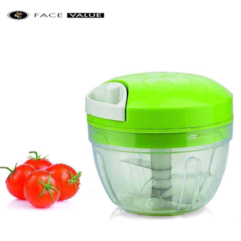Face Value Easy Spin Quick Cutter Vegetable Fruit Nut Onion Chopper, Hand Meat Grinder Mixer Food Processor Food Processer, Choppers, Chopper Vegetable Cutter, Vegetable Tools (Multi Color) - 6