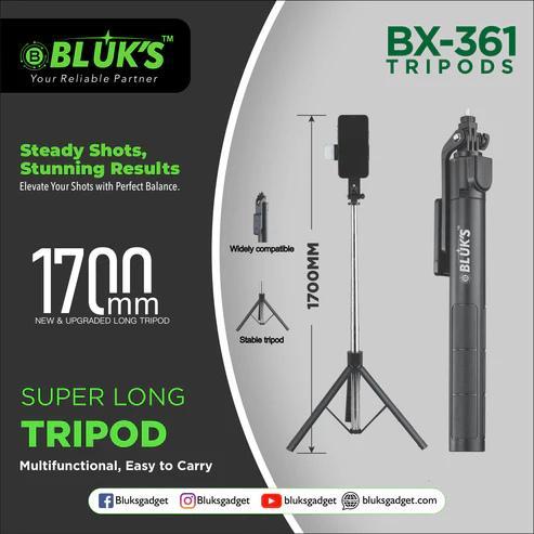360° Tripod with Selfie Stick and LED Light - Mini Foldable Wireless Bluetooth Tripod Stand for Phone - Ideal for Vlogging on TikTok, YouTube, Live Streaming, and Photography - 2