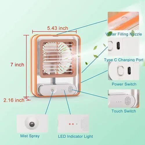 Rechargeable Portable Handheld Spray Fan with Mist Feature - Perfect for Summer Travel and Office Use - 1
