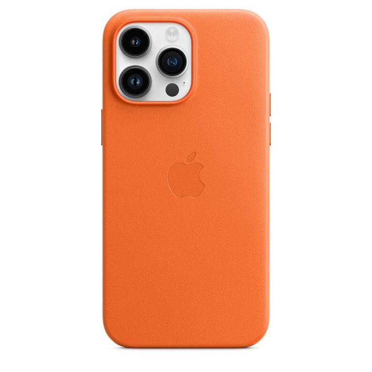 MagSafe Leather Case for Apple iPhone 14 Pro Max by Apple - Available in Umber, Orange, Forest Green, and Ink - 19