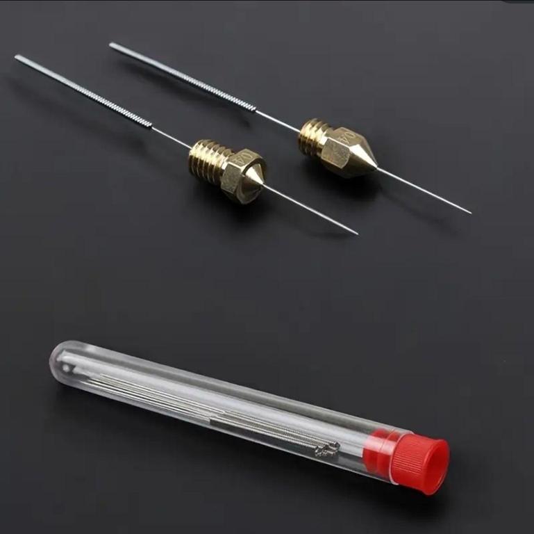 Stainless Steel 3D Printer Nozzle Cleaning Kit with Needles: Sizes 0.2mm to 1.0mm for Hotend Maintenance - Compatible with MK8, MK10, V6, Ender, CR10, and More - 9