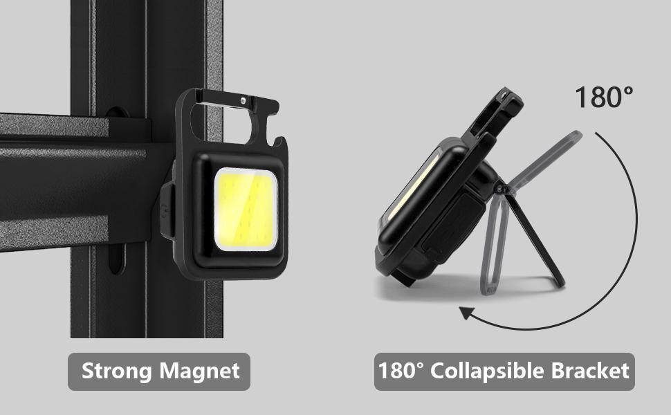 Face Value COB Mini Flashlight - Keychain Work Light, USB Rechargeable, 4 Light Modes Portable Pocket LED - 2