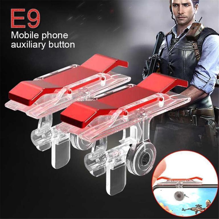 King 2 Mobile Gaming Trigger Button for iPhone and Android - Compatible with Pubg, Call of Duty, Free Fire, and More - Red - 1