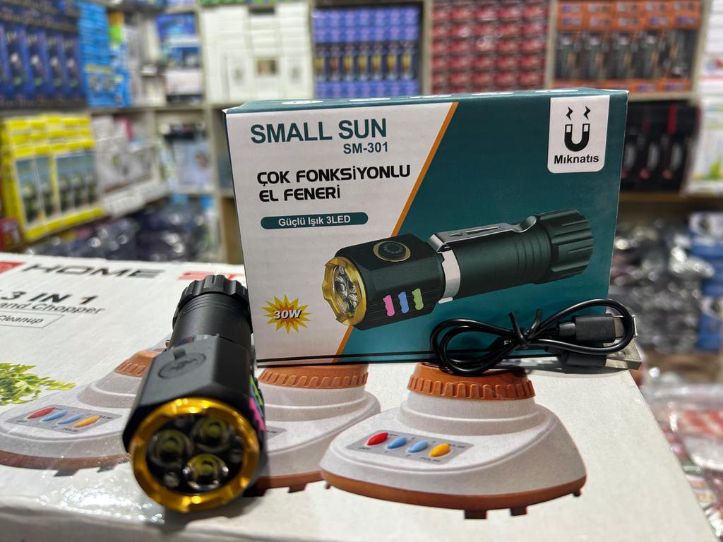 Small Sun SM-301 Rechargeable LED Flashlight | High Power Multi-Function Torch with Zoom, Side Light & Strong Magnetic Base" - 10