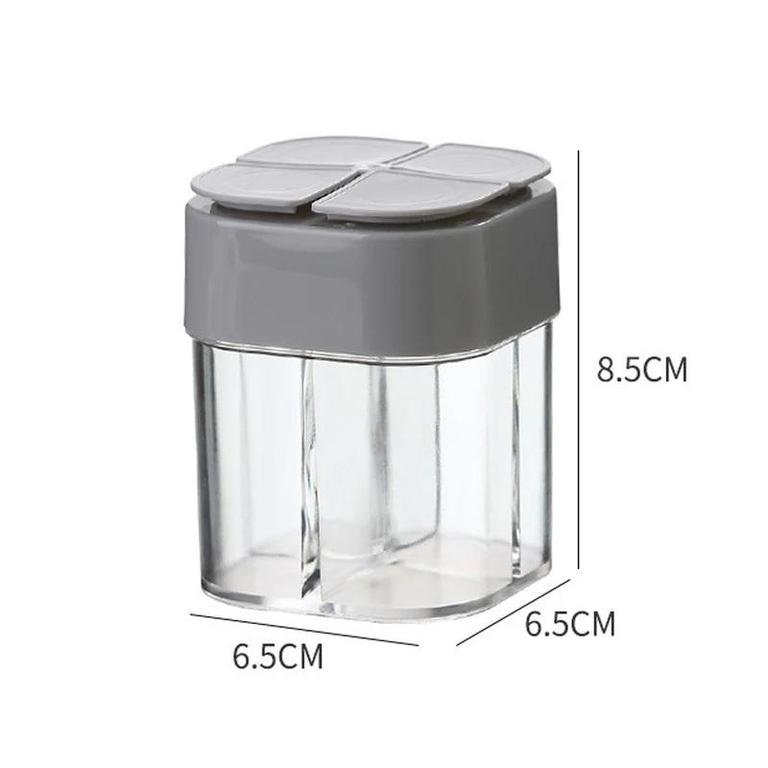 Spices Storage Box Pulling Type Condiment Container with Lids 4 Grid Spice Jar for Kitchen AC617 AC-KN - 6