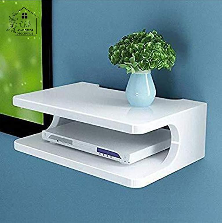 2 Layers Wall Mounted Shelf For Wifi Router, Phone, Decorative Items, Book Shelf - 2