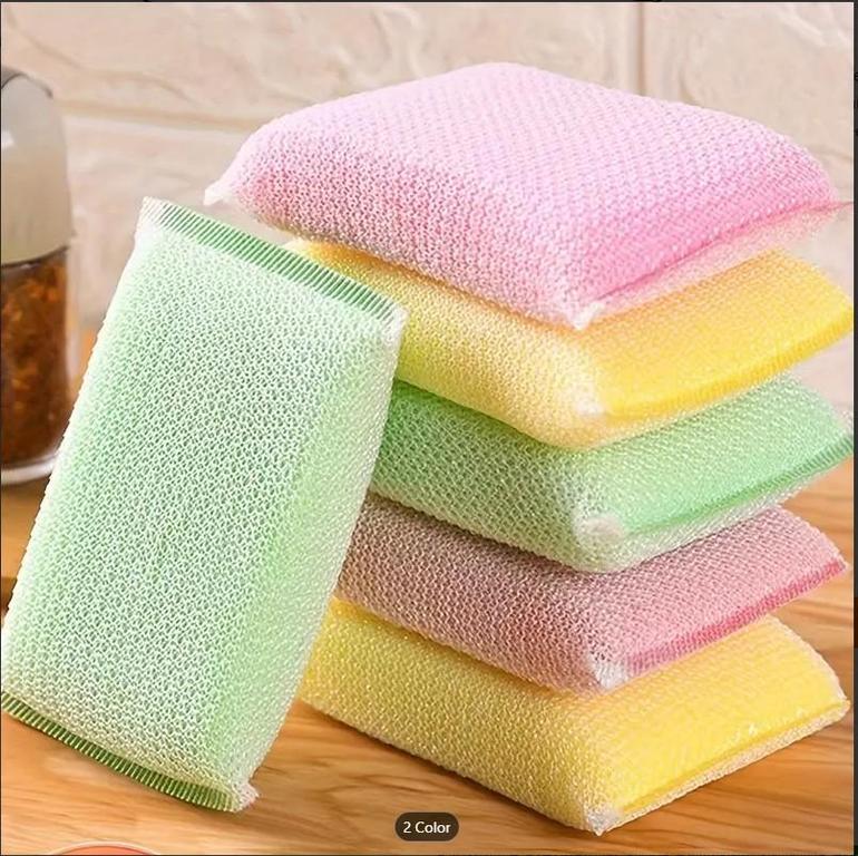 12 pcs Colorful Non-Scratch Kitchen Sponges | Double-Sided & Reusable - 8