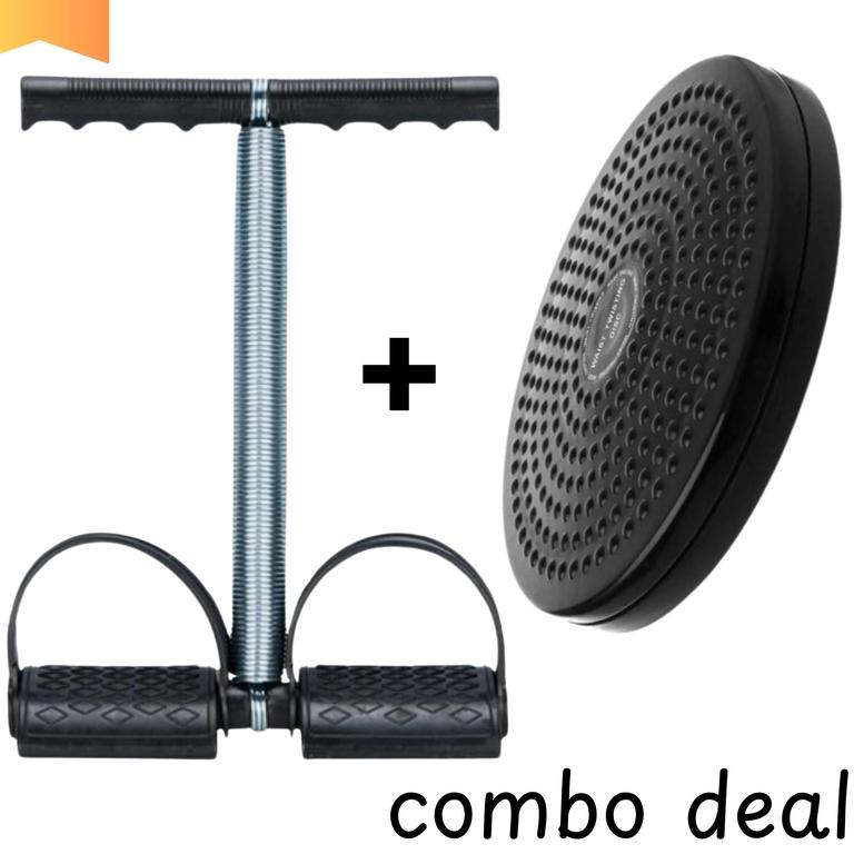 TWISTER EXERCISE MACHINE COMBO: ABS ROTATING DISC AND SINGLE SPRING TUMMY TRIMMER FOR HOME GYM FITNESS - 2