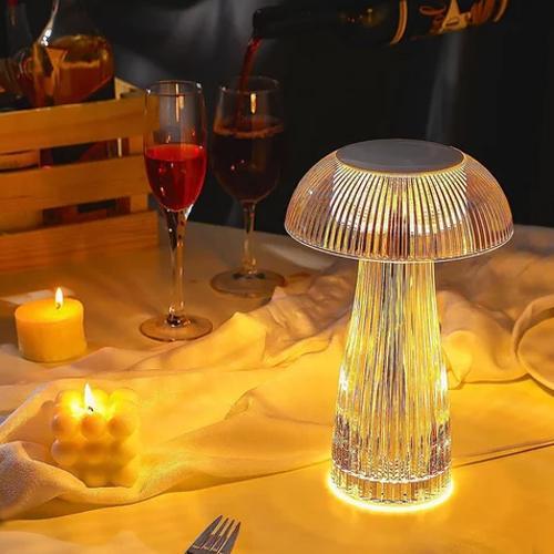 Mini Mushroom Crystal Table  Lamp With Chargeable - 1