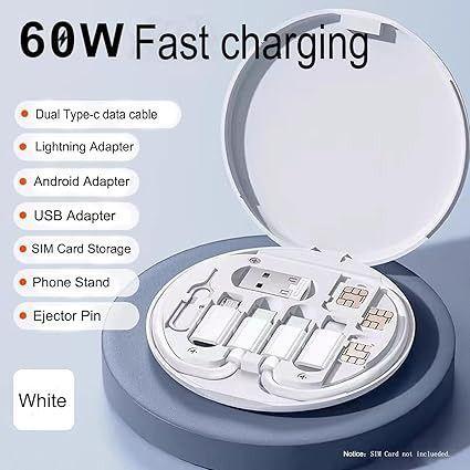 Multifunctional Data Cable Set 60w Fast Charging Cable For Android & Iphone (random Color) - 1