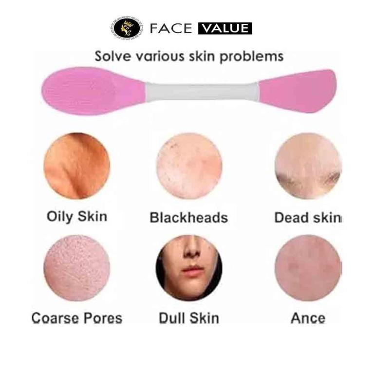 Face Value Silicone Face Mask Applicator, 2 in 1 Double-Sided Facial Scrubber Brush Tool, Double-Head Manual Cleansing Brush for Deep Gentle Exfoliating - 2
